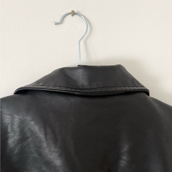 Levis Faux Black Leather Sherpa Lined Trucker Jacket Men’s Small -Levi Red Label - Picture 7 of 16